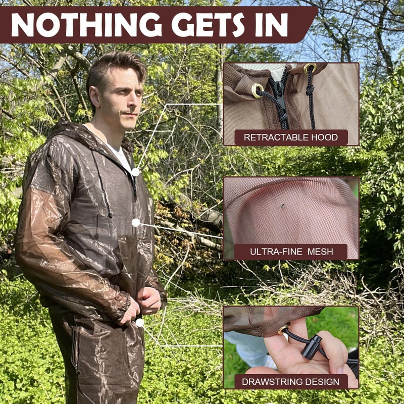 Aventik Mosquito Jacket Mosquito Pants Mosquito Suit No-See-Um Mesh, Super Light, Keep Safe Cool, UV Protection - Image 4